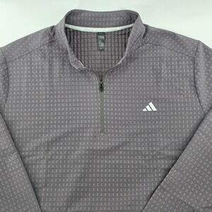 Adidas Pullover Gray 1/4 Zip Golf Quilted Mock Neck Windbreaker Mens Size XL